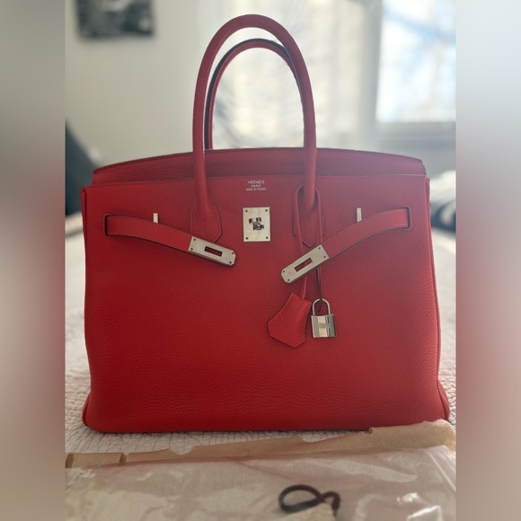 Hermes Birkin 35 Rouge Capuccine Togo SHW P◾️ - Picture 3 of 16